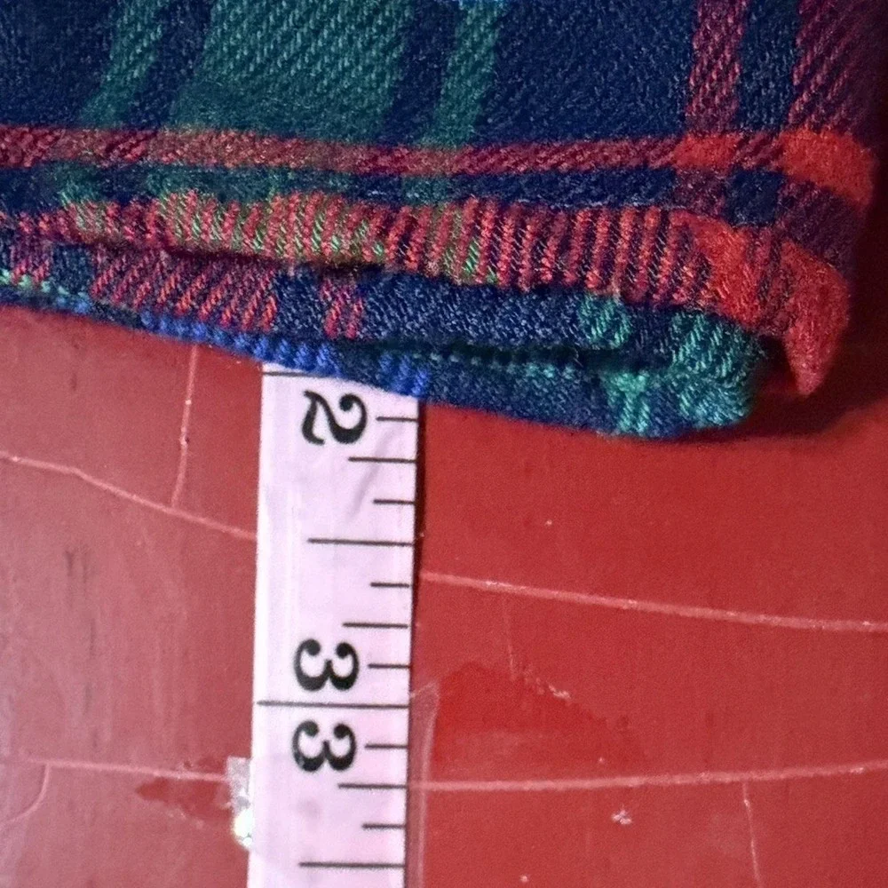 Lands End Plaid Flannel Nightgown Girls Size 8 Blue Green Tartan Holiday Classic